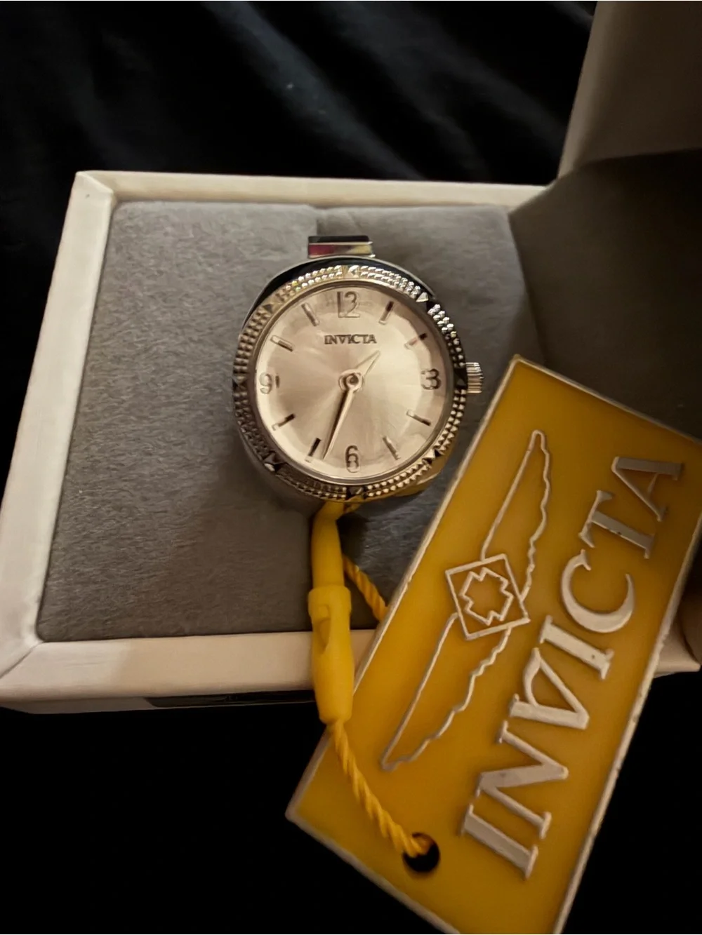 Invicta Angel Silver Women's Ring Watch with Crystal Accents